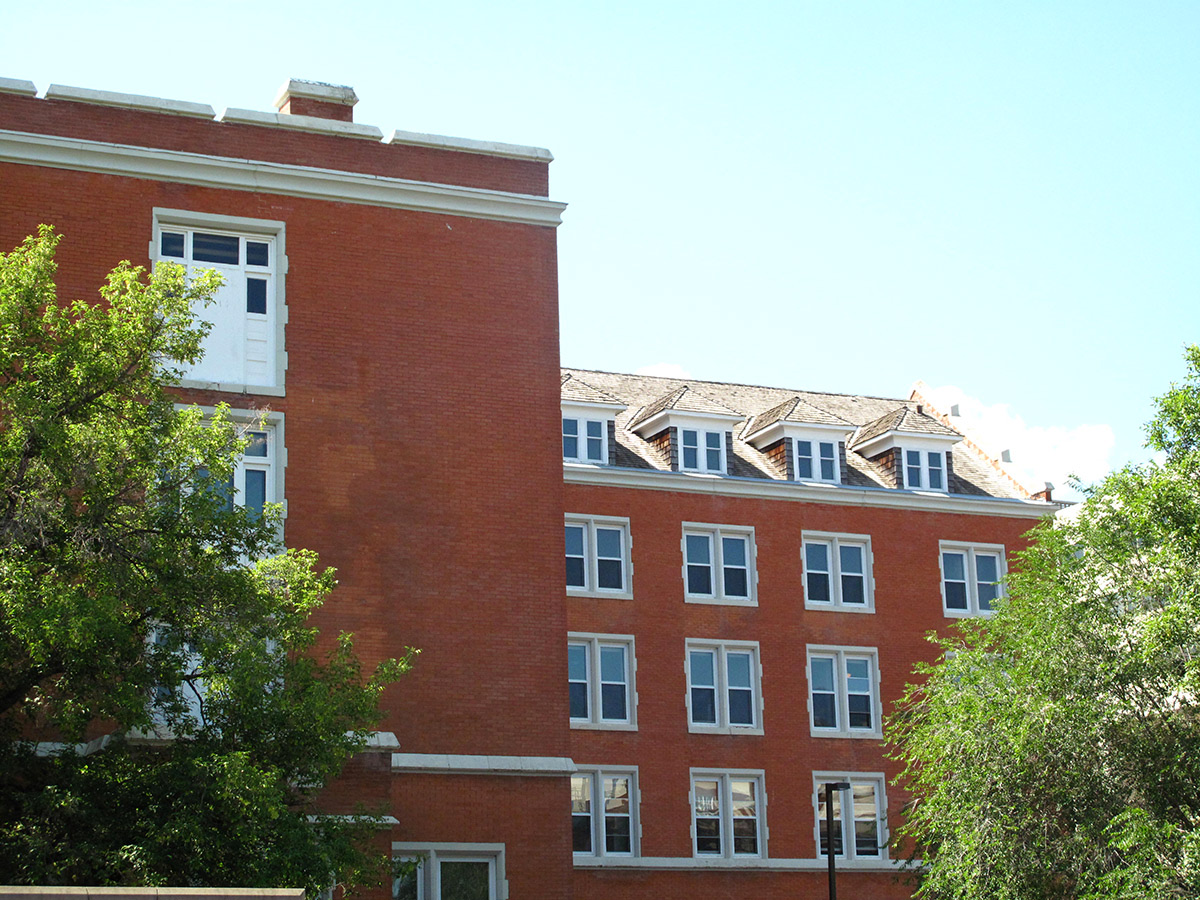 A red-brick building on the University of Alberta campus